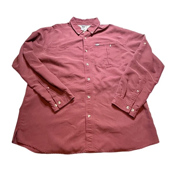 The North Face Other - The North Face Men's XL Long Sleeve Hiking‎ Shirt Maroon Button Down Ventilated